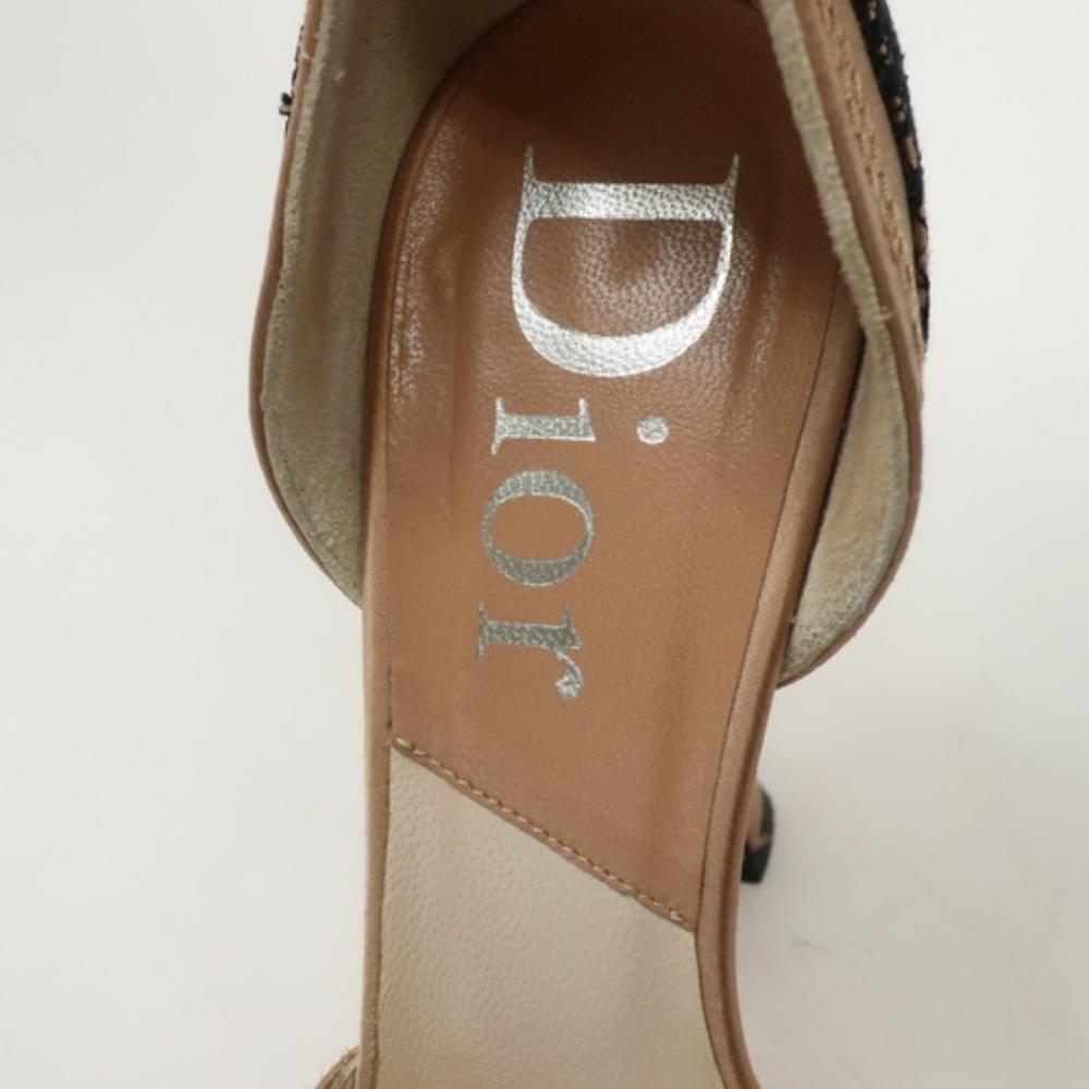 Christian Dior Satin and Lace Sandal Nude/Black - Picture 7 of 8